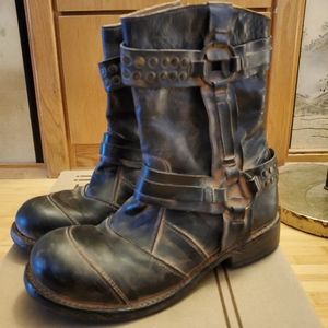 Bed stu women black rustic boots size 8